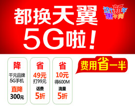 都换天翼5G展板