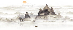  山水情 国画