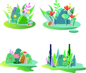 花草插画小场景