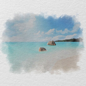 海岛油画