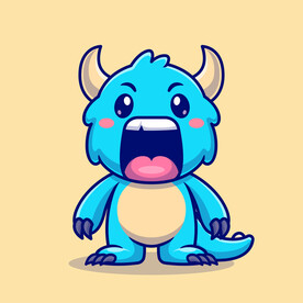 卡通小恶魔小怪兽