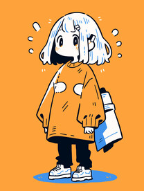 橙色服装动漫多巴胺人物