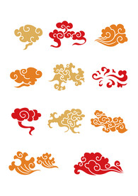 祥云线条素材