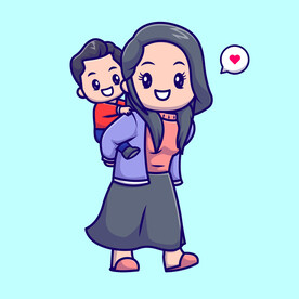 卡通母子