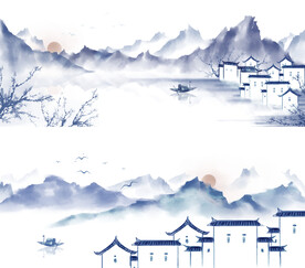 水墨山水中式