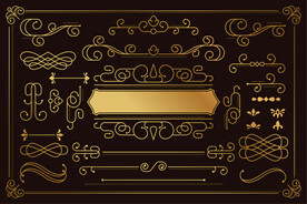 金色欧式线条图片