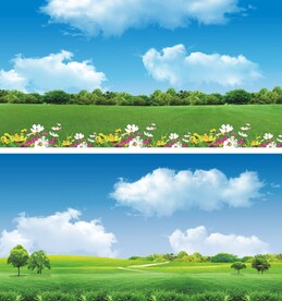 蓝天白云草原背景