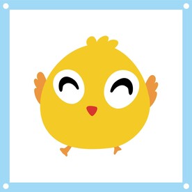 可爱的小鸡仔卡通矢量图