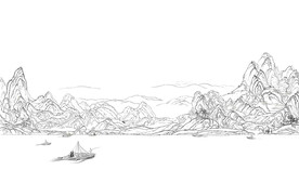 千里江山手绘图 