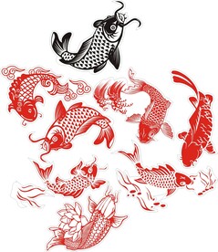手绘鲤鱼
