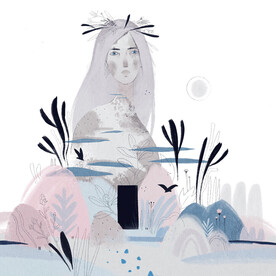 梦想的地方  女孩  插画