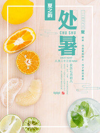 处暑节气清新海报设计