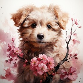 小狗插画 