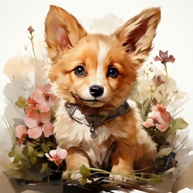 小狗插画 