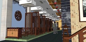 中式餐厅模型