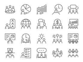 线性企业商务图标icon