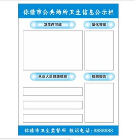 卫生信息公示栏