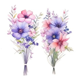 水彩花束