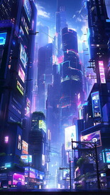 科技赛博朋克未来城市海报背景