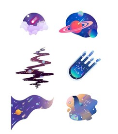 银河星空矢量元素
