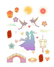 国风浪漫七夕元素