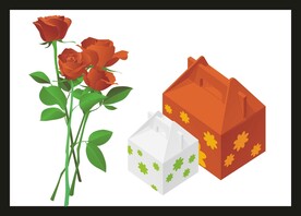 手绘玫瑰鲜花 