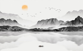 水墨画山水画