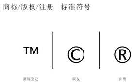 商标R标 版权C标 TM标