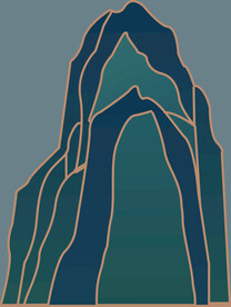 手绘山脉山峰