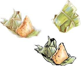 手绘粽子