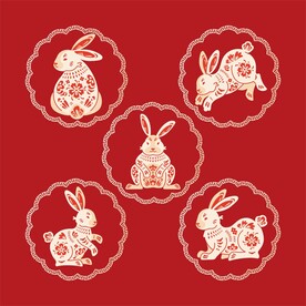 中秋玉兔剪纸