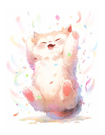 卡通手绘可爱小猫插画素材