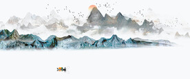 中国风山水背景