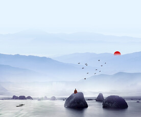 中国风水墨元素背景