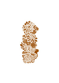 古代绘画荷花矢量图