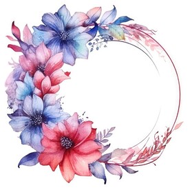 水彩花圈 