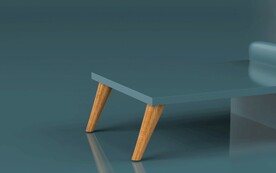 3D蓝绿桌子背景