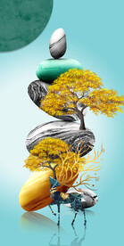 唯美麋鹿发财树玄关挂画