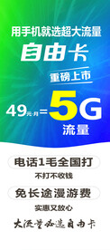 5G自由卡展架海报