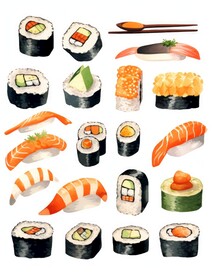 寿司插画素材