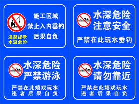 警示标牌 禁止游泳标牌  