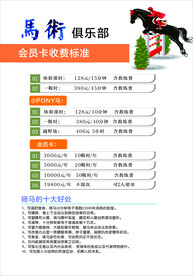 马术展板价目表