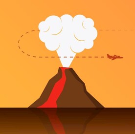 卡通扁平化火山