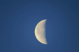 夜色月亮星空蓝色天空