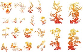 矢量梅兰竹菊