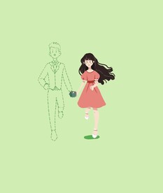 奔跑的幸福男女