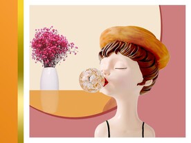 泡泡女孩装饰画