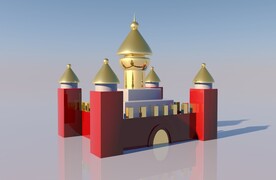 C4D城堡玩具模型 带纹理贴图