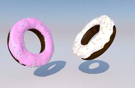 C4D 甜甜圈模型 带纹理贴图