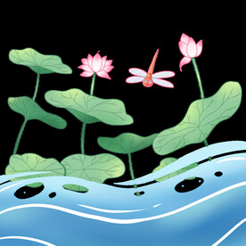 荷花蜻蜓